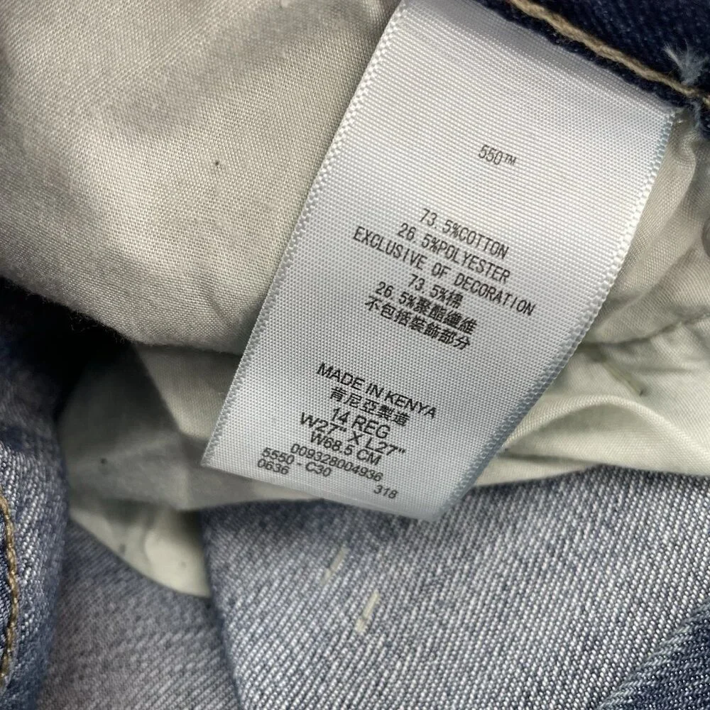 Levi’s 550 Jeans Relaxed Tapered Leg Denim Kids Youth 14R 27x27 - Picture 5 of 10